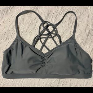 NWOT Go by Gossip Strappy Back Bikini Top Gray